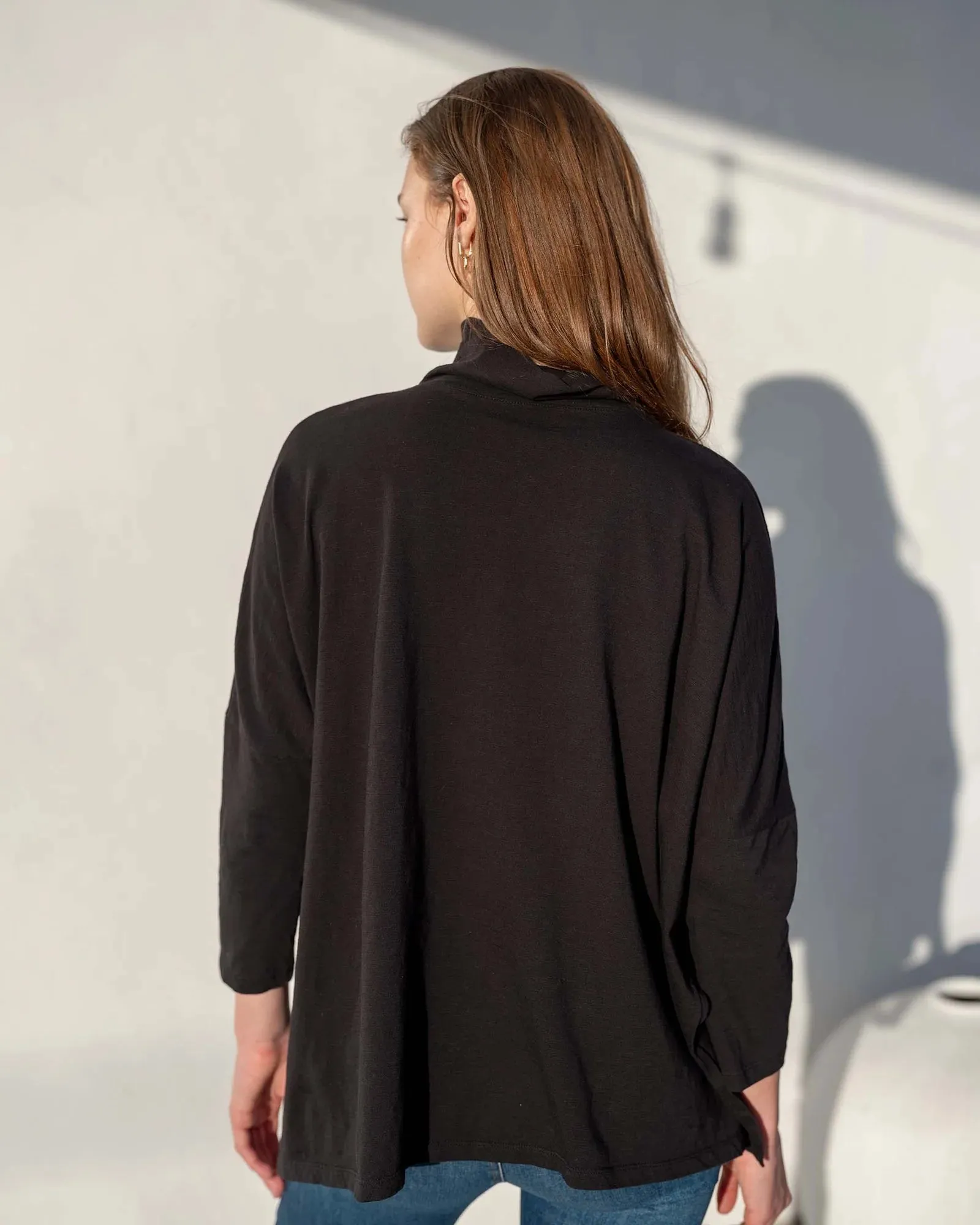 Catalina Turtleneck Tee in Black