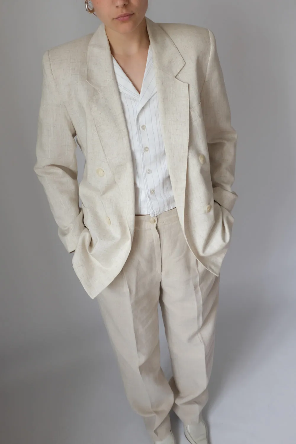 CROP PINSTRIPE VINTAGE SHIRT