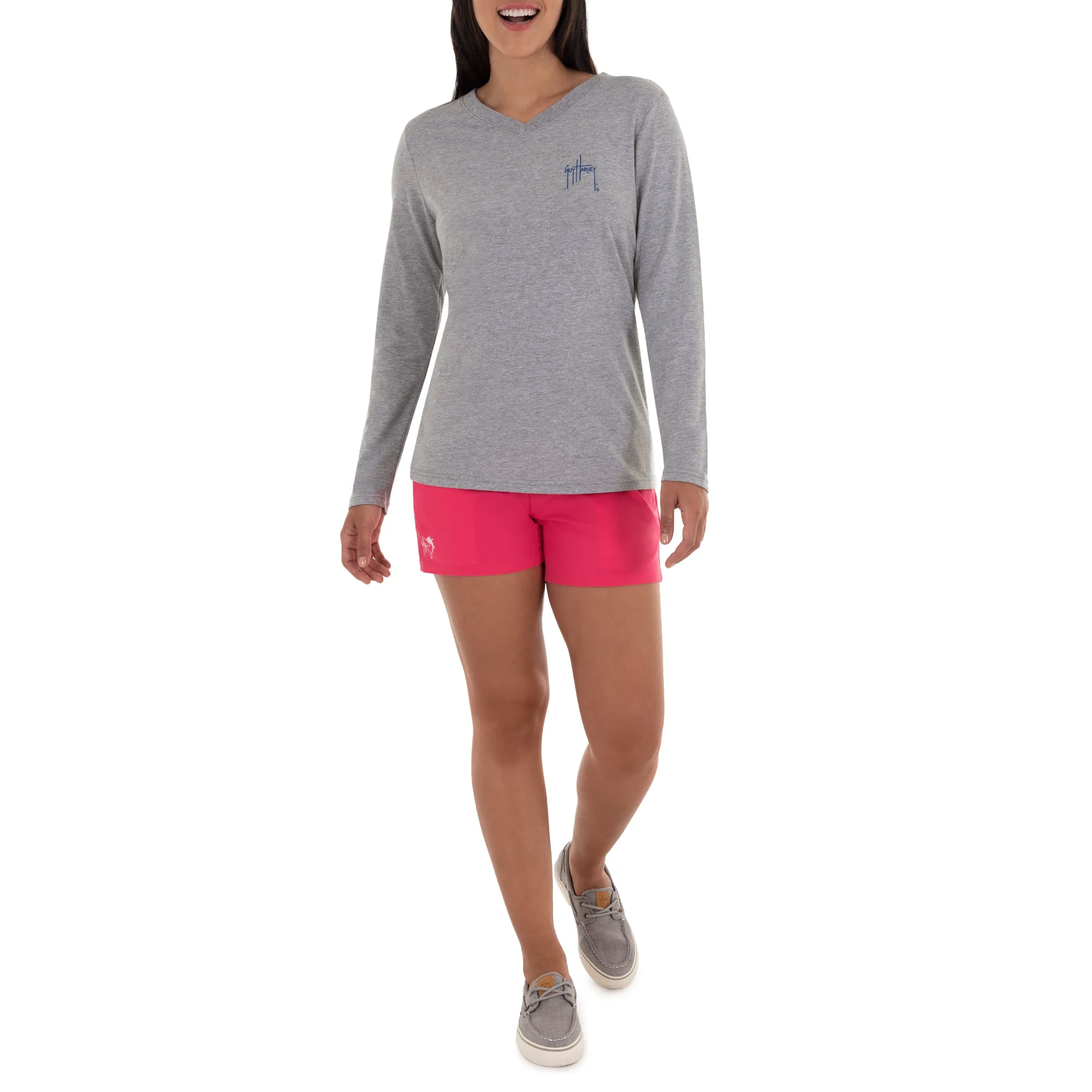 Ladies Reef And Friends Long Sleeve Grey T-Shirt