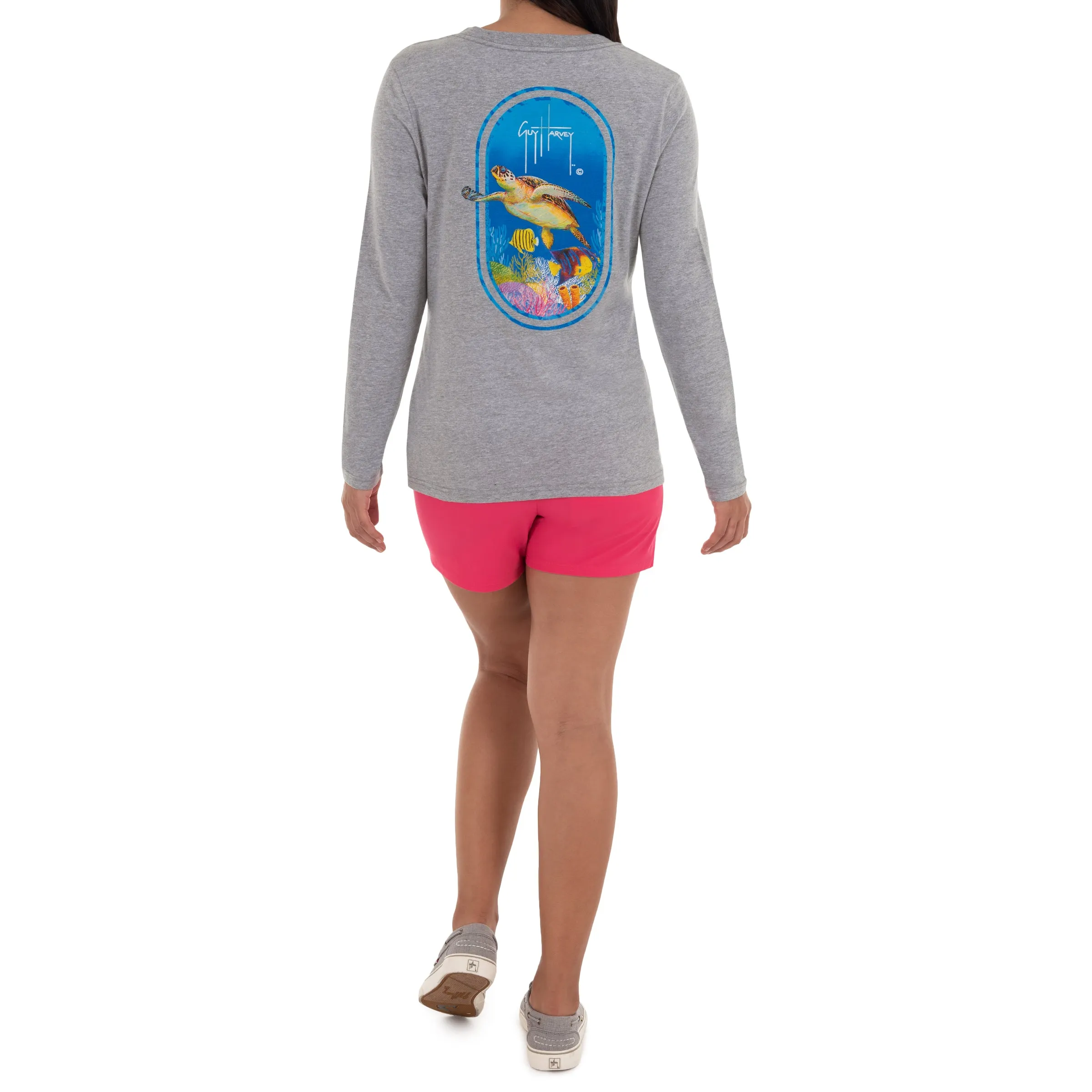Ladies Reef And Friends Long Sleeve Grey T-Shirt