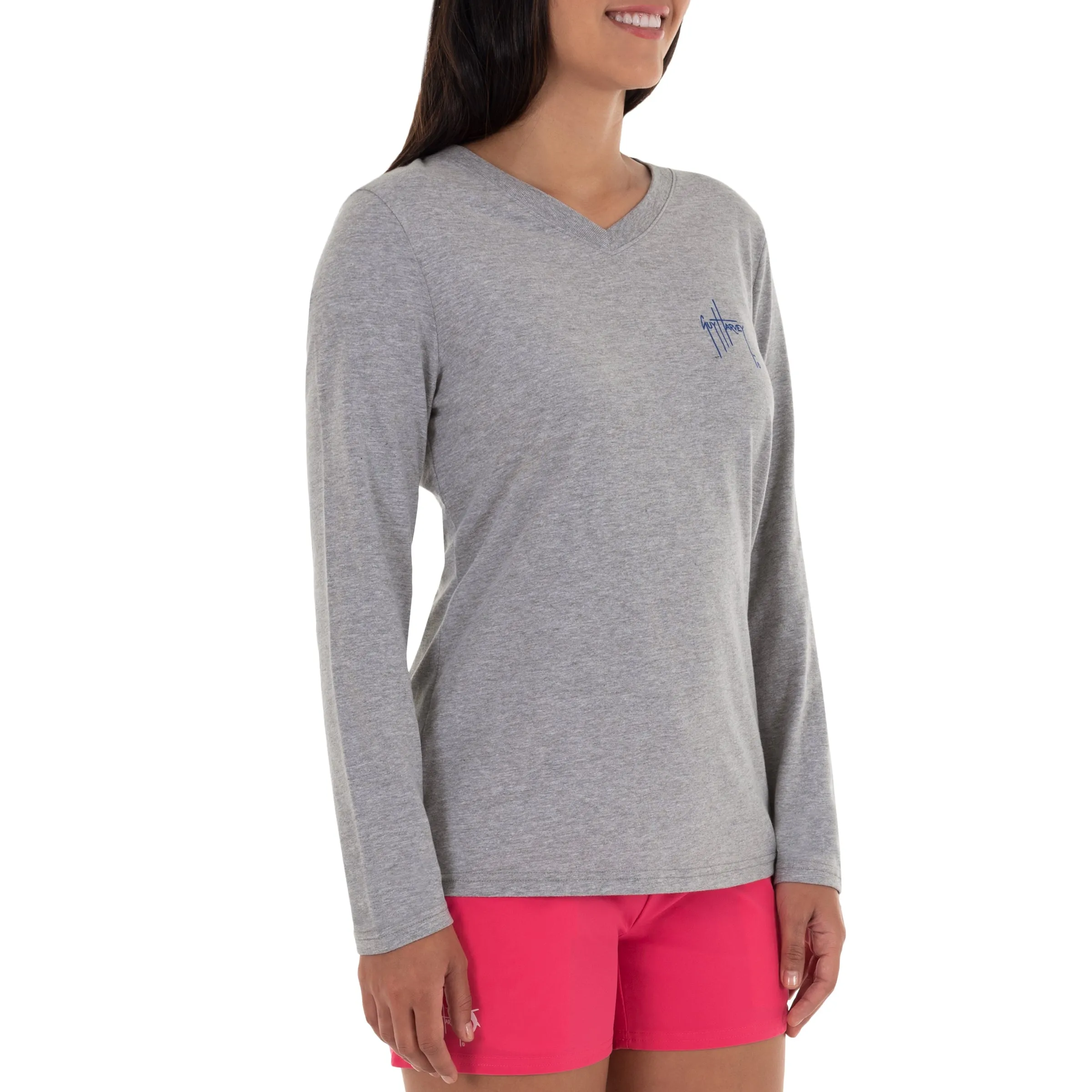 Ladies Reef And Friends Long Sleeve Grey T-Shirt