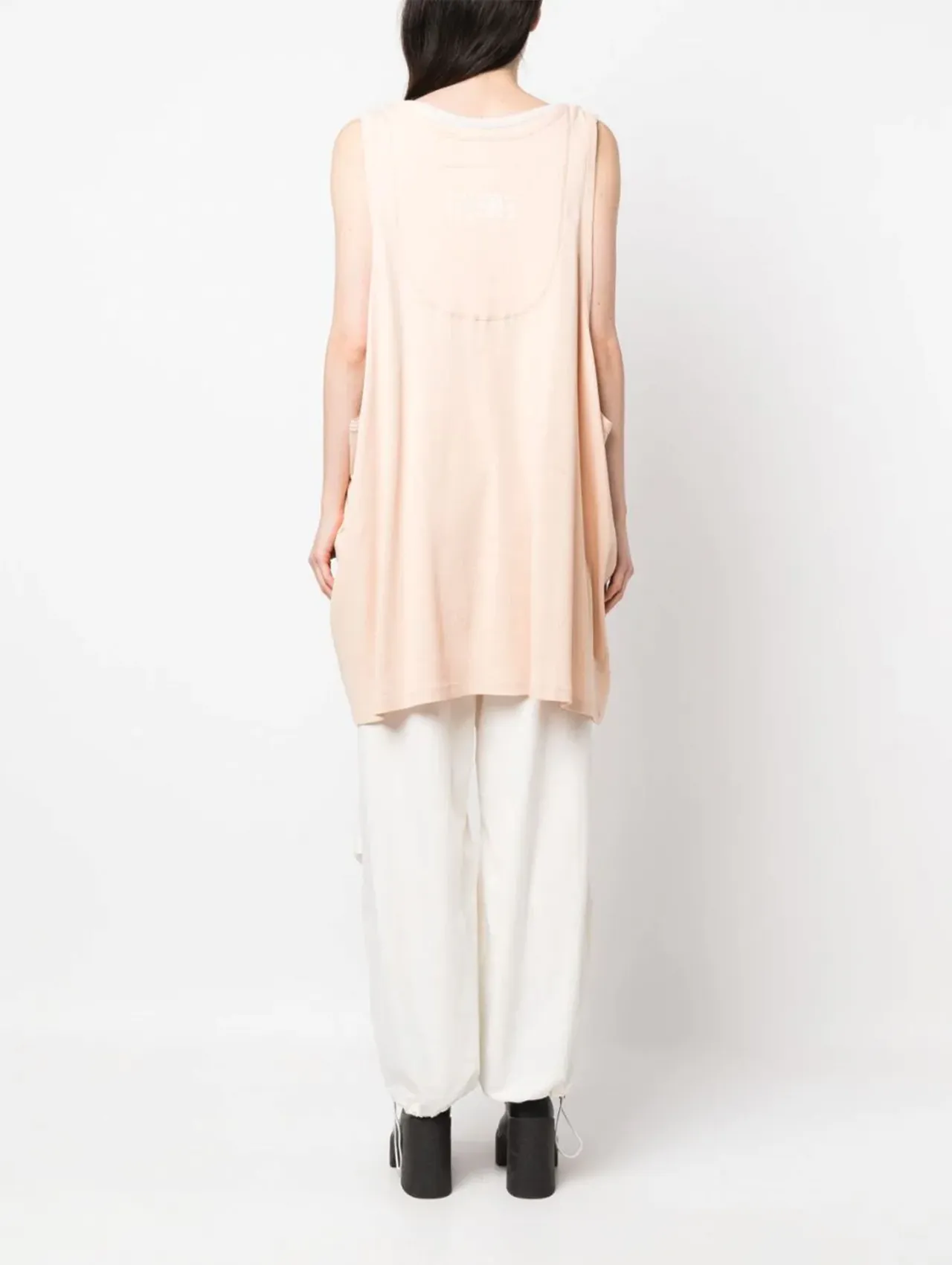 MM6 Peach Layered Rib Tank