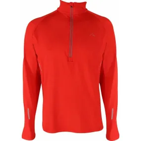 More Mile Alaska Half Zip Long Sleeve Mens Running Top - Red