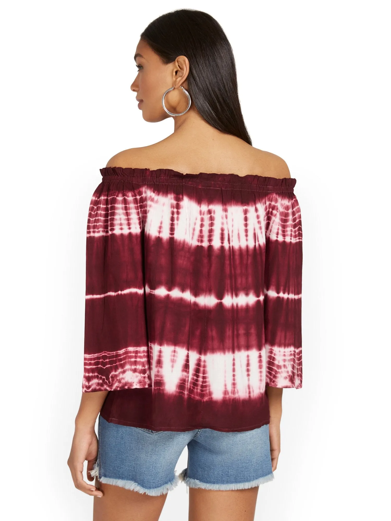 Off-The-Shoulder Tie-Dye Top
