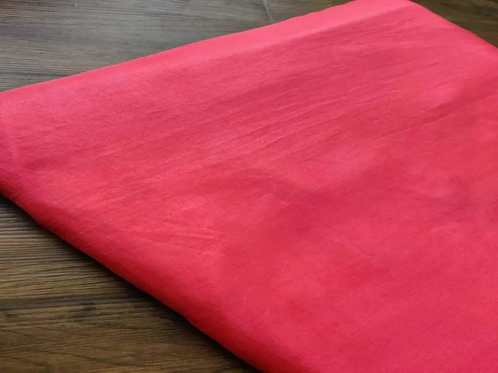 Pink Rose Semi Silk Fabric