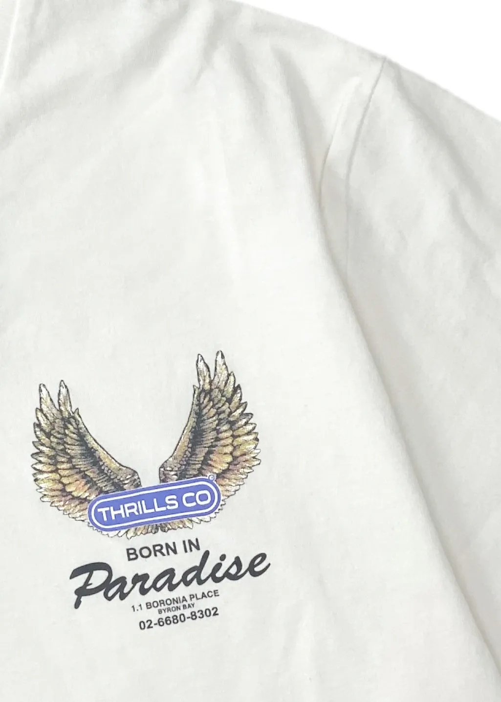 THRILLS - Wings of Paradise Merch Fit Super Crop Tee - Dirty White