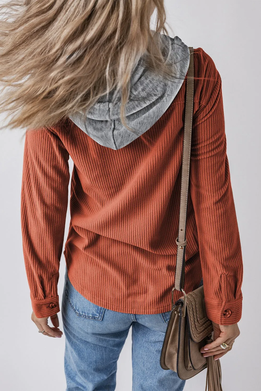 Trendy Traveler Corduroy Hooded Shacket