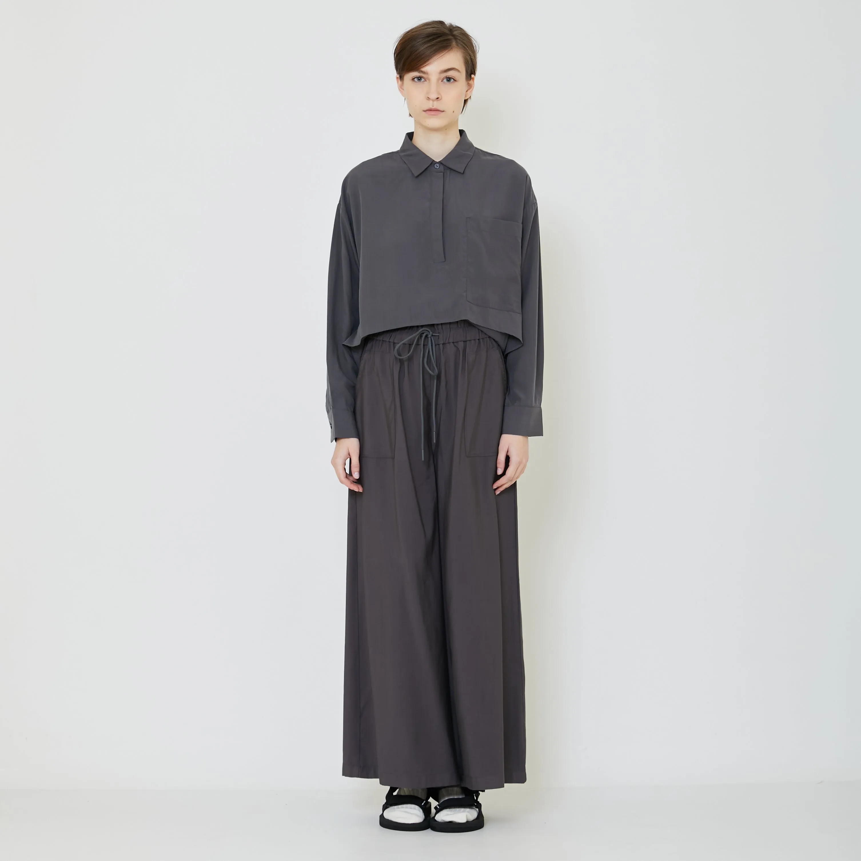 Women Layered Blouse - Grey - SW2403054B