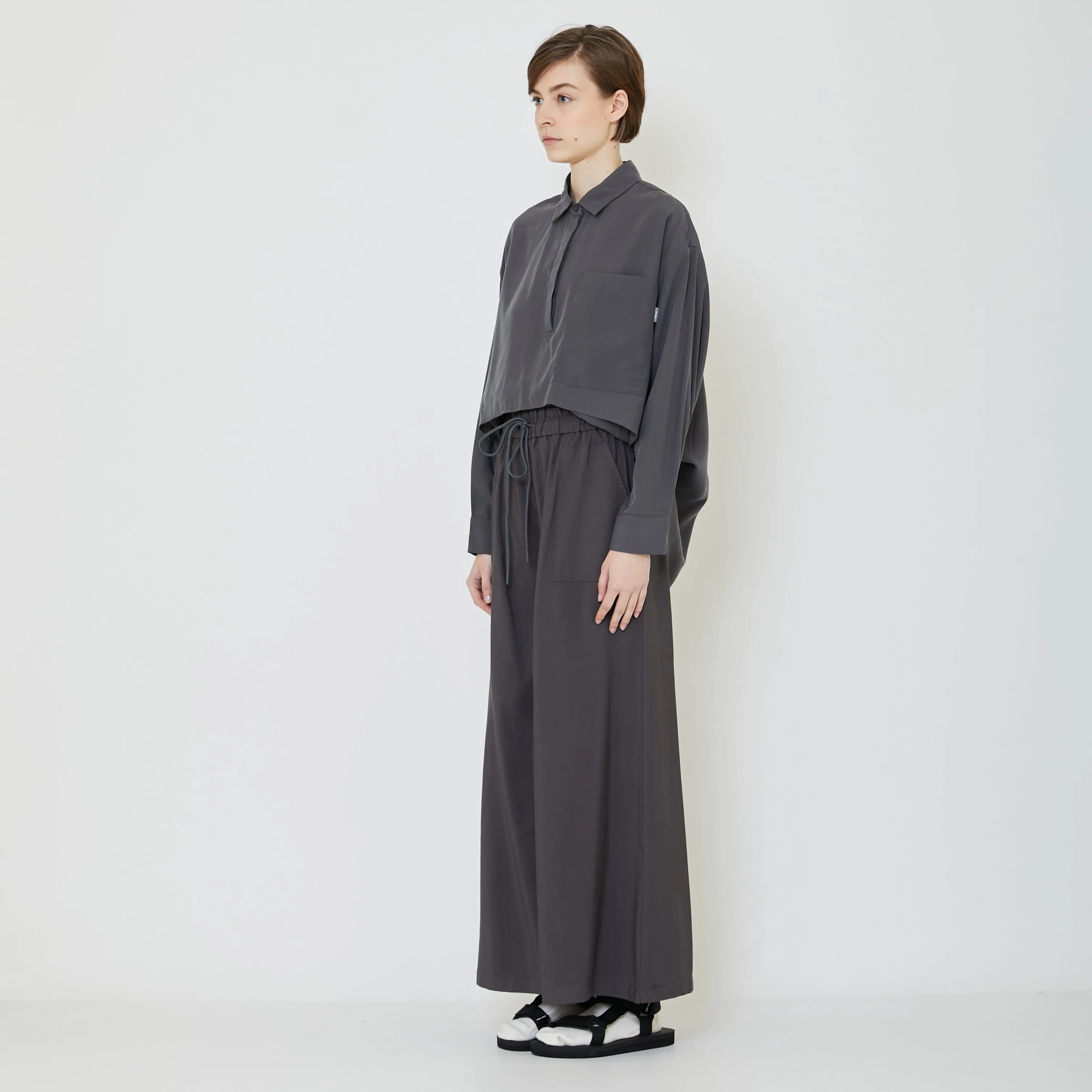 Women Layered Blouse - Grey - SW2403054B