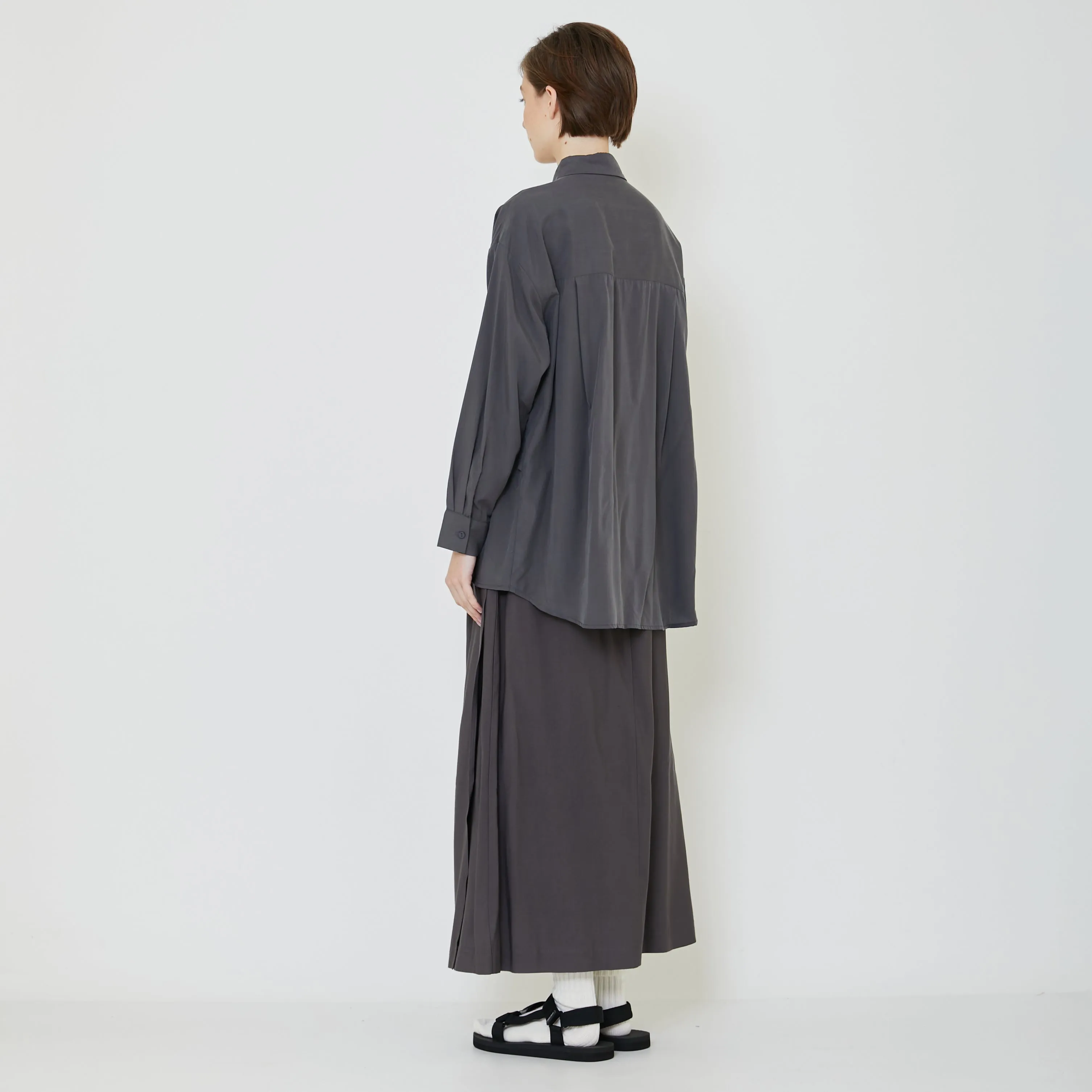Women Layered Blouse - Grey - SW2403054B
